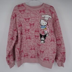 Hello Kitty and Friends Crewneck Sweatshirt Light Pink Large (12-14) AOP